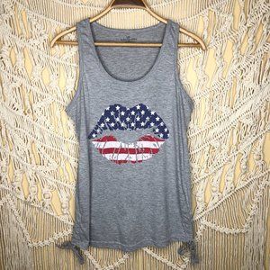 Bobbie Brooks Patriotic Lips Tank Top